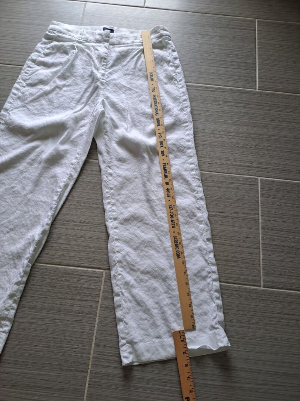 J. Crew White Linen Bld Wide-Leg Pants 10 Women's Flowy Summer Vacation Beach - Picture 5 of 13